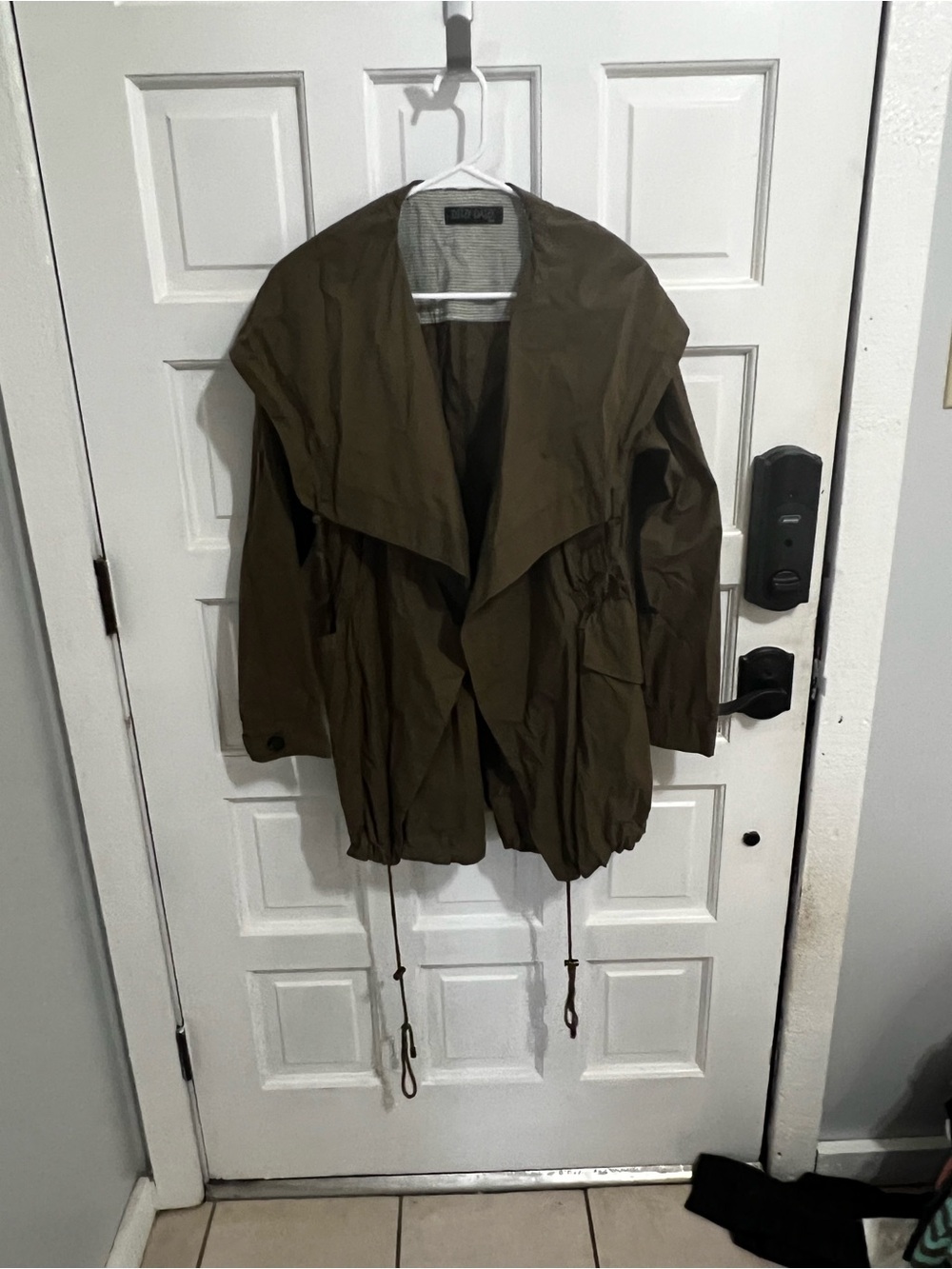 Olive Green Trench Coat - Lightweight Women's Raincoat